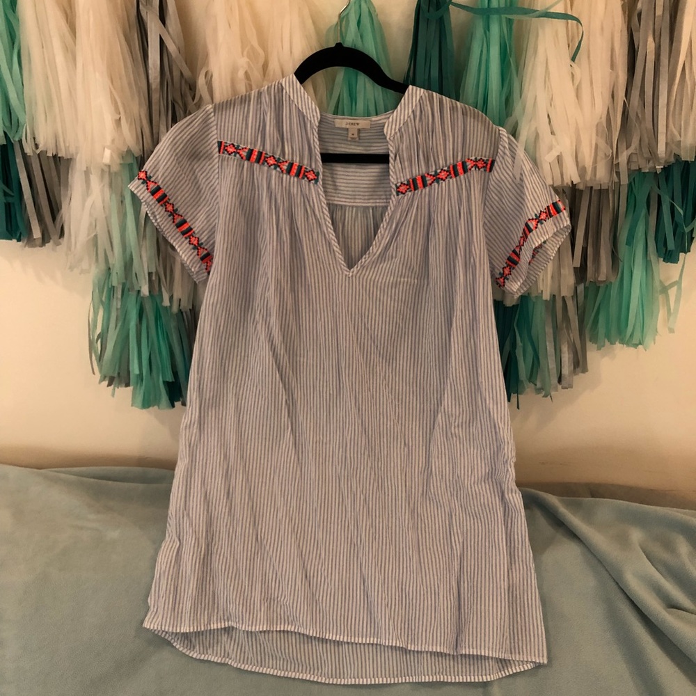 Embroidered stripe top